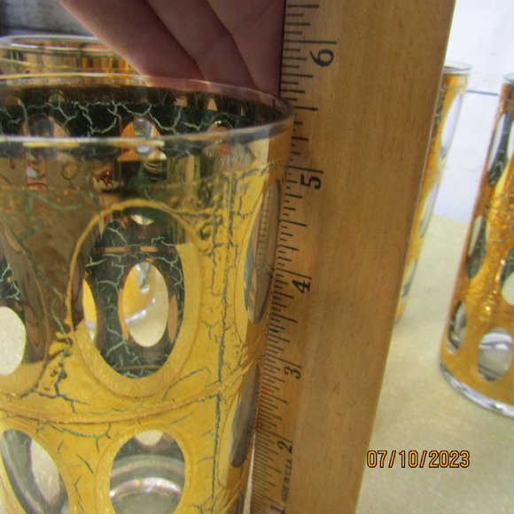 Set of Six MCM Culver Pisa Collins Glasses - Picture 8 of 8